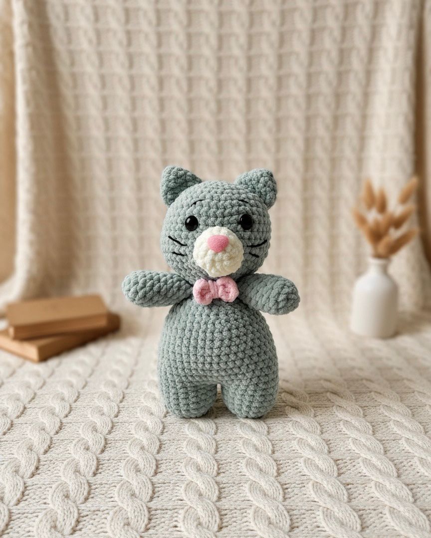 Gato tejido a crochet